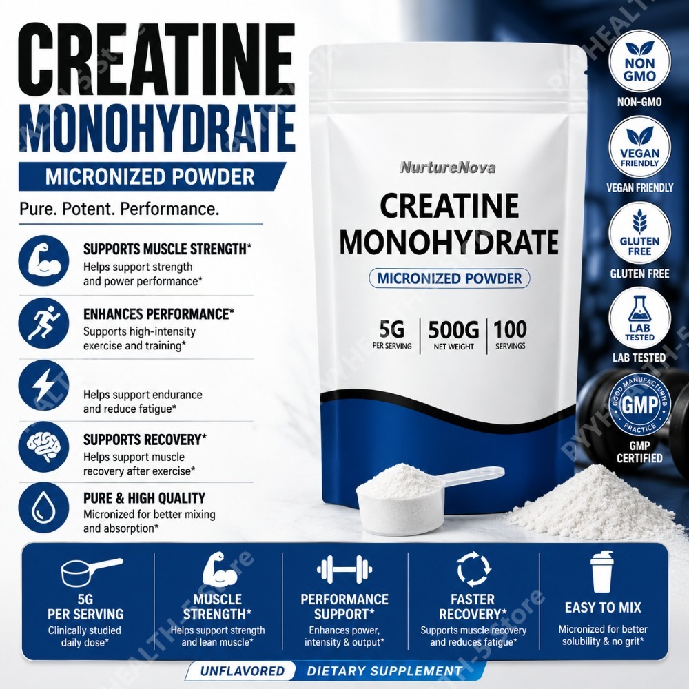 Creatine Monohydrate Powder - Creatina Monohidrato Micronizada en Polvo 500g,